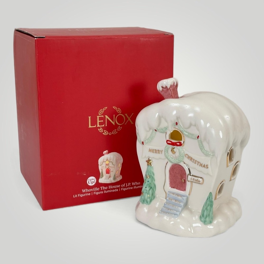 NEW Lenox Whoville The House Of J.P. Who Lit Christmas Figurine Lights Dr Seuss